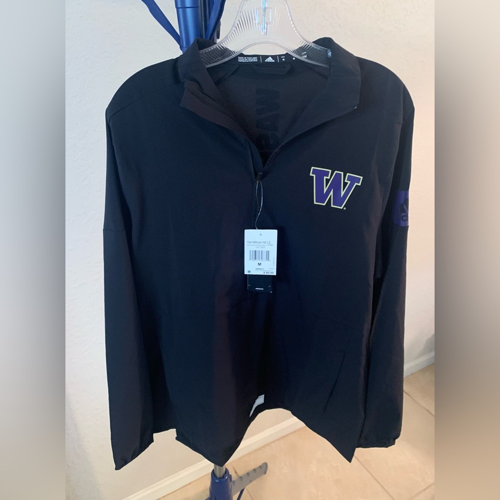 Adidas Washington Huskies GameMode 1/4 Zip Pullover Jacket Mens Sz M